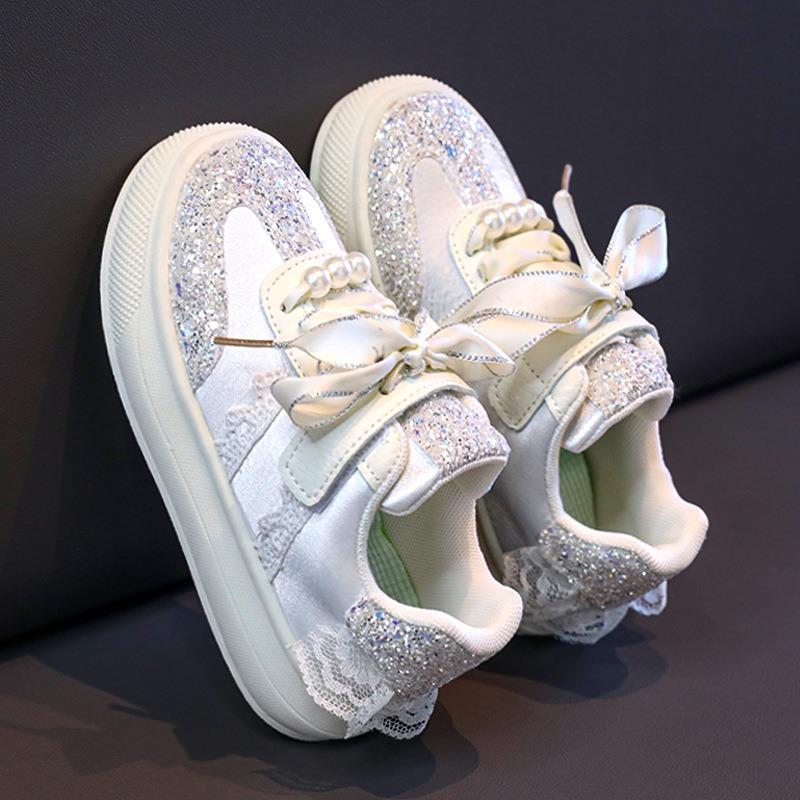 Lace Girls Shoes Autumn Winter New Kids Sneakers Soft‑Sole Board Shoes for Students