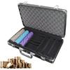 Poker Chip Case 300 Pieces Capacity Professional Matte Hard Metal Poker Chip Carrying Case for Lovers Family Friends Enthusiasts