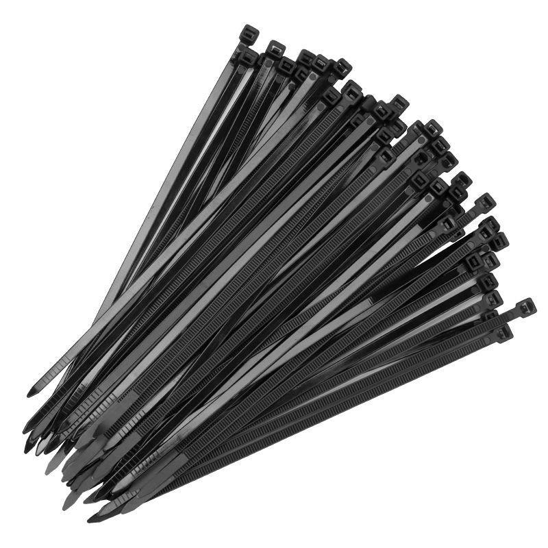 Fascette autobloccanti nere assortite - 8, 6, 4 pollici per uso interno/esterno