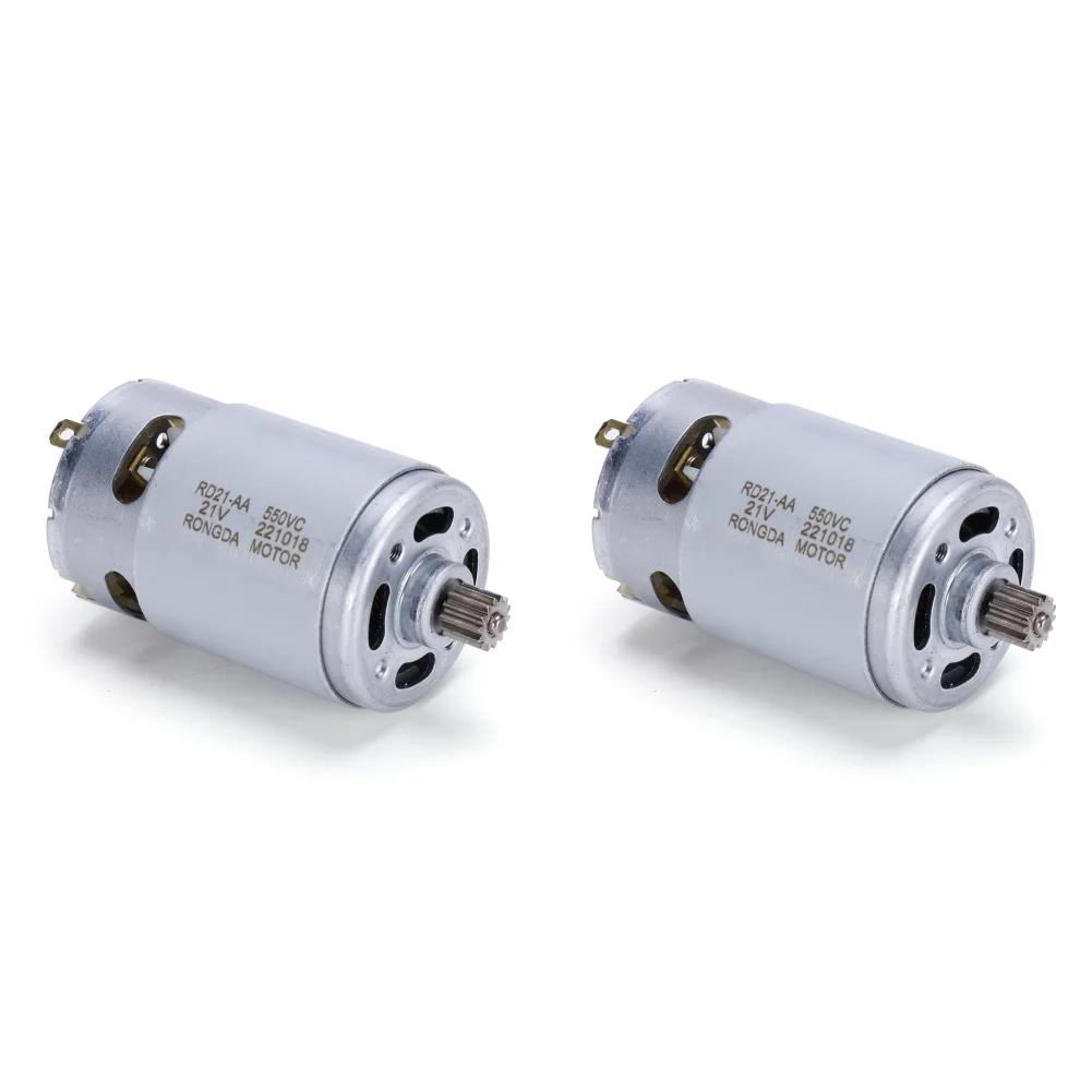 21V 550 Motor Brushed Motor 14 Teeth Mini DC Motor 28000RPM for 4/6 Inch Cordless Lithium Chainsaw Children's Electric Car Motor
