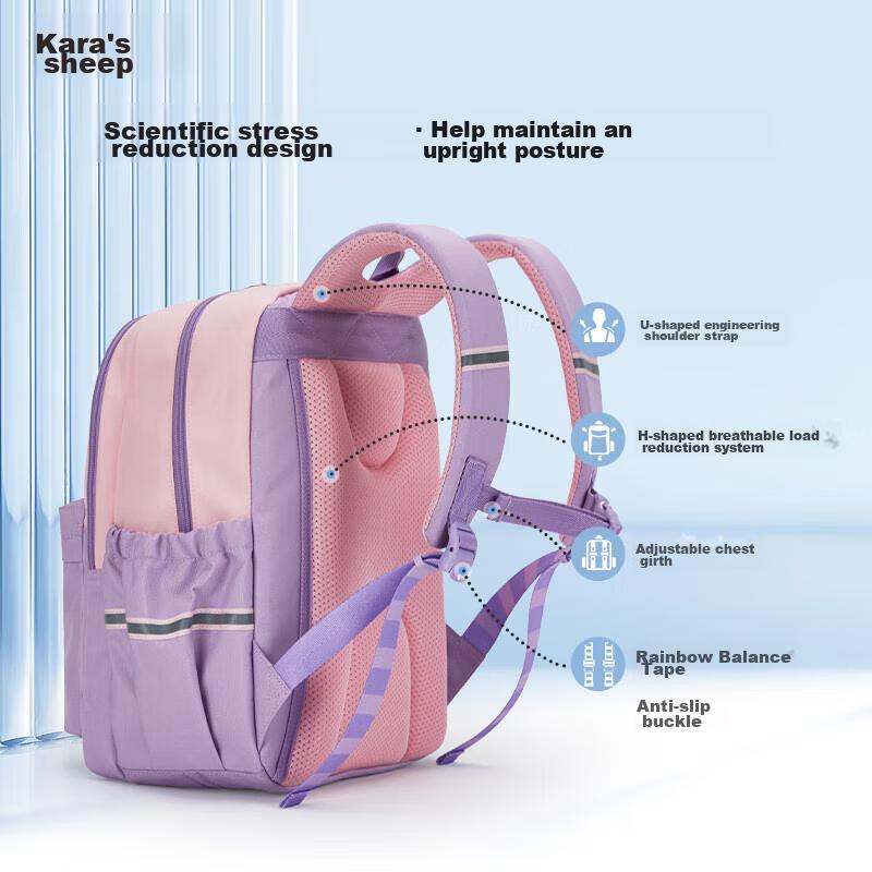 KALA·Y Backpack for Primary School Students Grades 1-3 Ultra-Lightweight Reduced-Load Backpack Outdoor