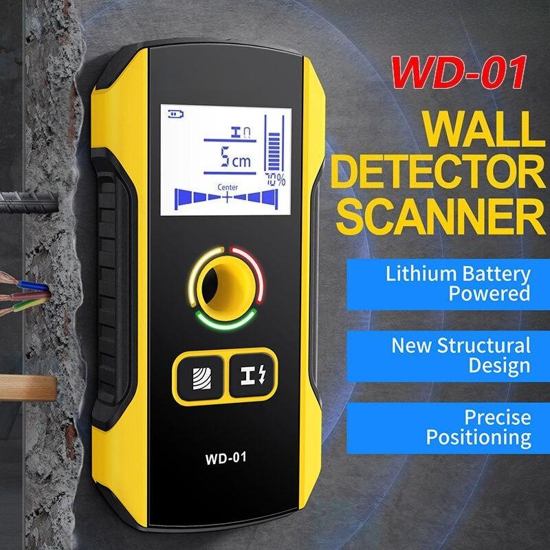 Portable Wall Detector Scanner Precise Safe Drill Hole Tools for AC Live Cable Wires Metal Wood Stud Finder