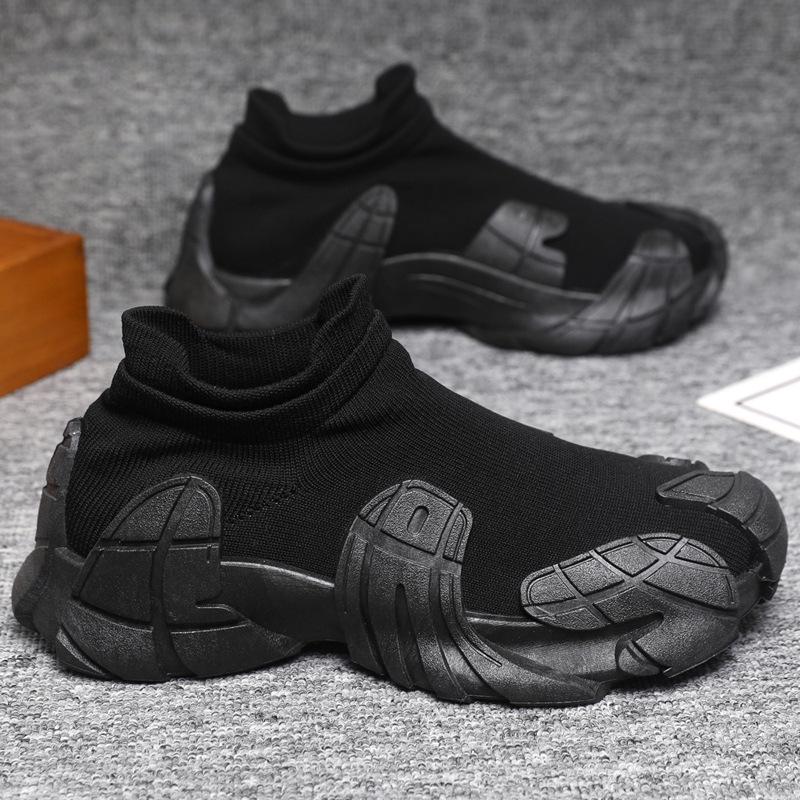 Spring new parent-child shoes fashionable versatile couple sports casual shoes women's flying woven breathable soft-soled socks shoes