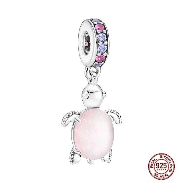 Charms FitFashion 925 Silver Original Bracelet Luminous Firefly Butterfly Turtle Feather Blue Eyes Beads DIY Daily Jewelry Gift