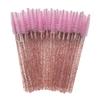 100Pcs/Bottle Disposable Mascara Wand Eyelash Brush Faux Crystal Eyebrow Spoolies Brush Portable Lash Makeup Applicator Brush Tools