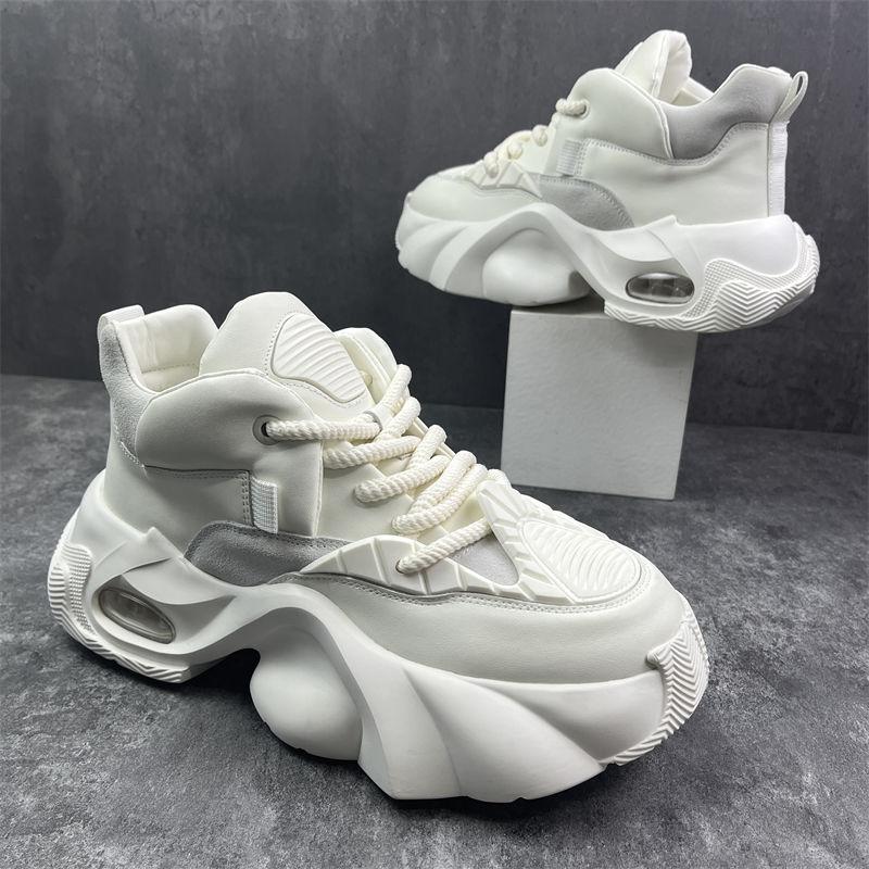 Spring New Fashion Air Cushion Height Increasing Men's Retro Niche Versatile Trendy Casual Sneakers Daddy Shoes