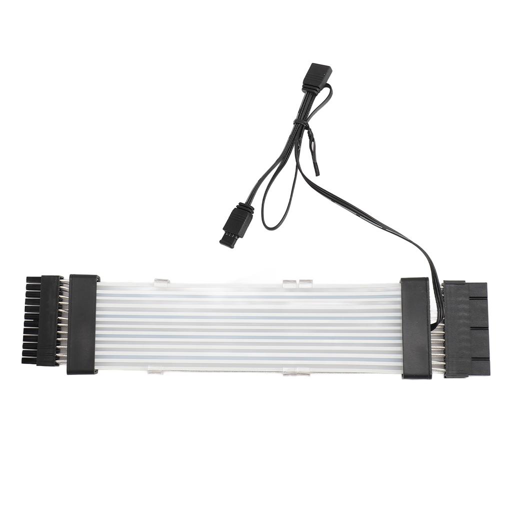 24 Pin ATX RGB Power Extension Cable Support 5V 3 Pin Synchronized 18AWG ARGB PSU Cable for E ATX Motherboard Connector