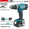 Makita 18В Акумуляторний ударний дриль/шуруповерт Серія DHP453 Штекер CN (адаптер в комплекті)