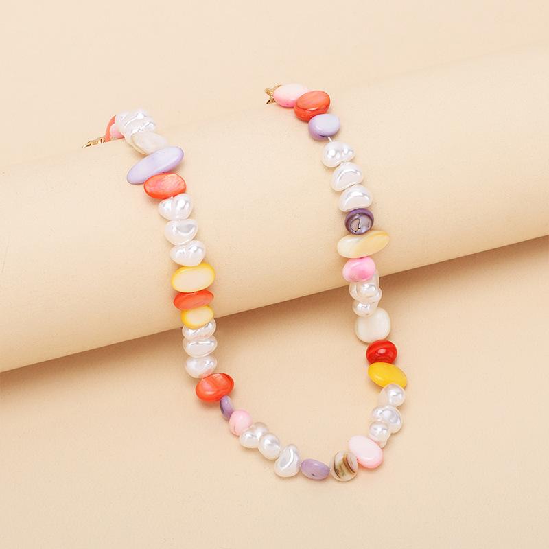 ins cold wind choker irregular pearl necklace, trendy design sense beaded collarbone chain
