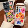 Cartoon Flower Transparent Case For Samsung Galaxy S25 S24 S22 Ultra S23 S24 FE A17 A56 A16 A36 A26 A55 A15 A25 A54 5G Clear Soft TPU Phone Cover