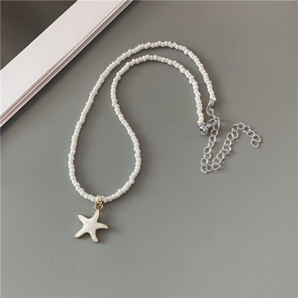 Starfish Spring Summer Necklace Short Neck Choker Chain Cute Pendant Necklace  for Women Girls