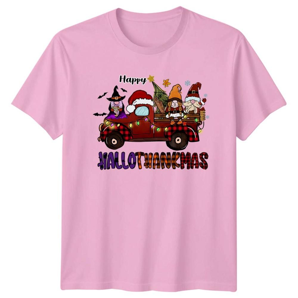Happy Hallothanksmas TShirt Multi Holiday Christmas Gift For Him And Her