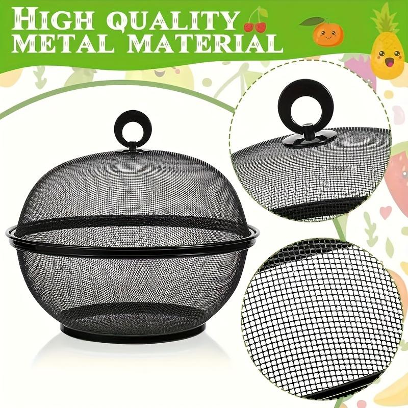 Durable Iron Fruit and Vegetable Washing Basket with Lid – Food-Safe Kitchen Utensil for Fresh Produce, Drain Basket for Fruits and Vegetables