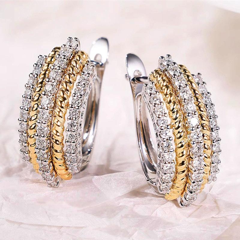 Fashion Copper Alloy Zircon Jewellery Drop Earrings For Women Wedding Party Gifts