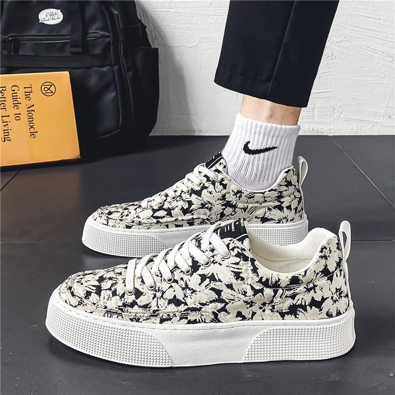 Black canvas men's shoes autumn trend versatile spring and autumn student board shoes men's cloth shoes sports trendy shoes