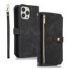 Reißverschluss-Brieftasche, Kartenhalter, Schlüsselband aus Leder für iPhone 14 Plus13 12 11 Pro Max XSMAX für Samsung S23 S22 S21 S20 Ultra Plus Note20Ultra A13 A53 A14 A54
