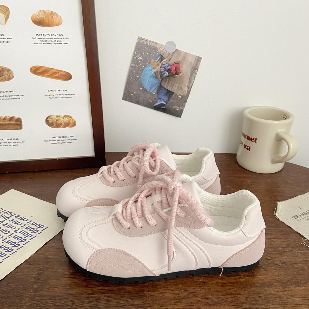 Pink German Training Shoes Female Ugly Cute Spring New Ins Niche Round Head Sports Forrest Gump