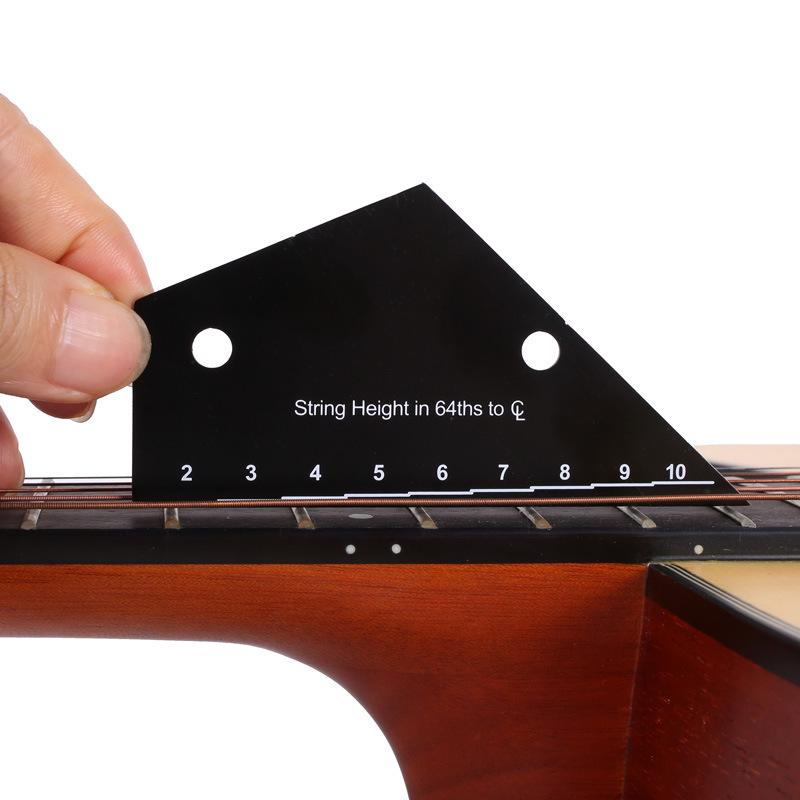 Black Electric & Acoustic Guitar String Height and Spacing Ruler