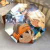 Inazuma Eleven  pattern, automatic folding umbrella, portable and foldable design, 8 ribs, a Christmas or birthday gift.