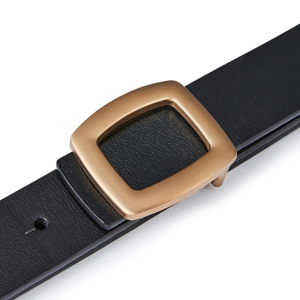 Women's Skirt Accessories Belt Cowhide Two-layer Cowhide Square Buckle Smooth Plate Button Belt