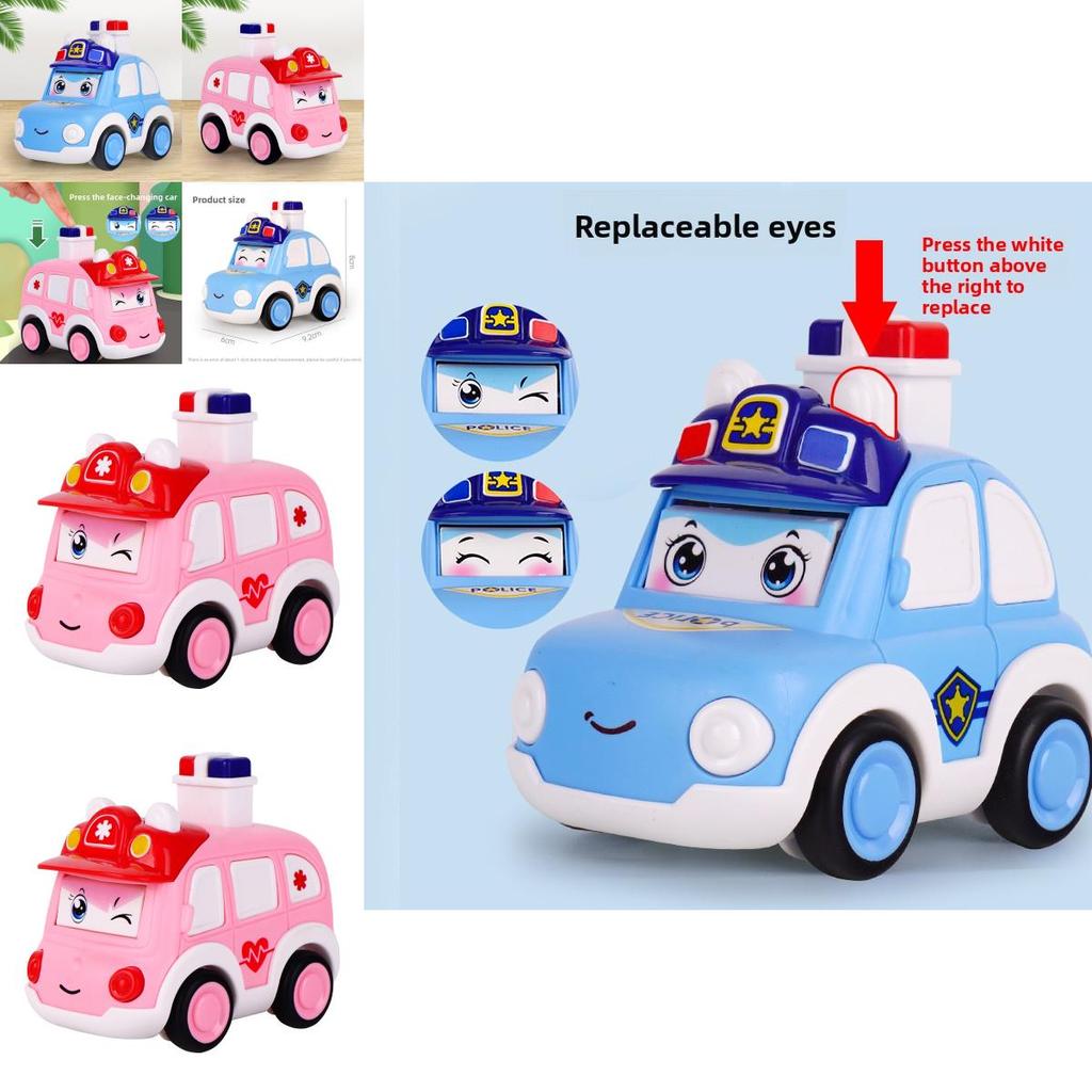 Plastic Pressing Police Car Toy For Kids With Push Drive And Visual Development