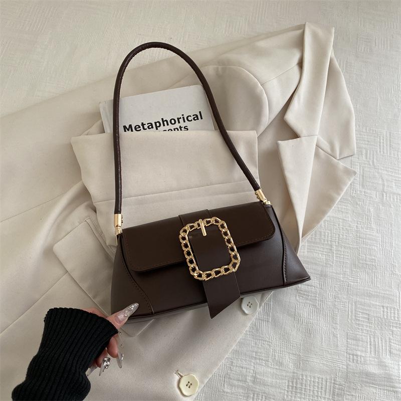

Niche bag women s new light luxury high-end fashion texture medieval baguette bag retro commuter armpit bag