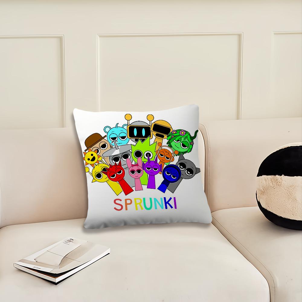 Funny Game Cartoon S-Sprunki Cushion Cover Cushion Room Bedroom Headboard Sofa Living Backrest Nap Time Pillow Case