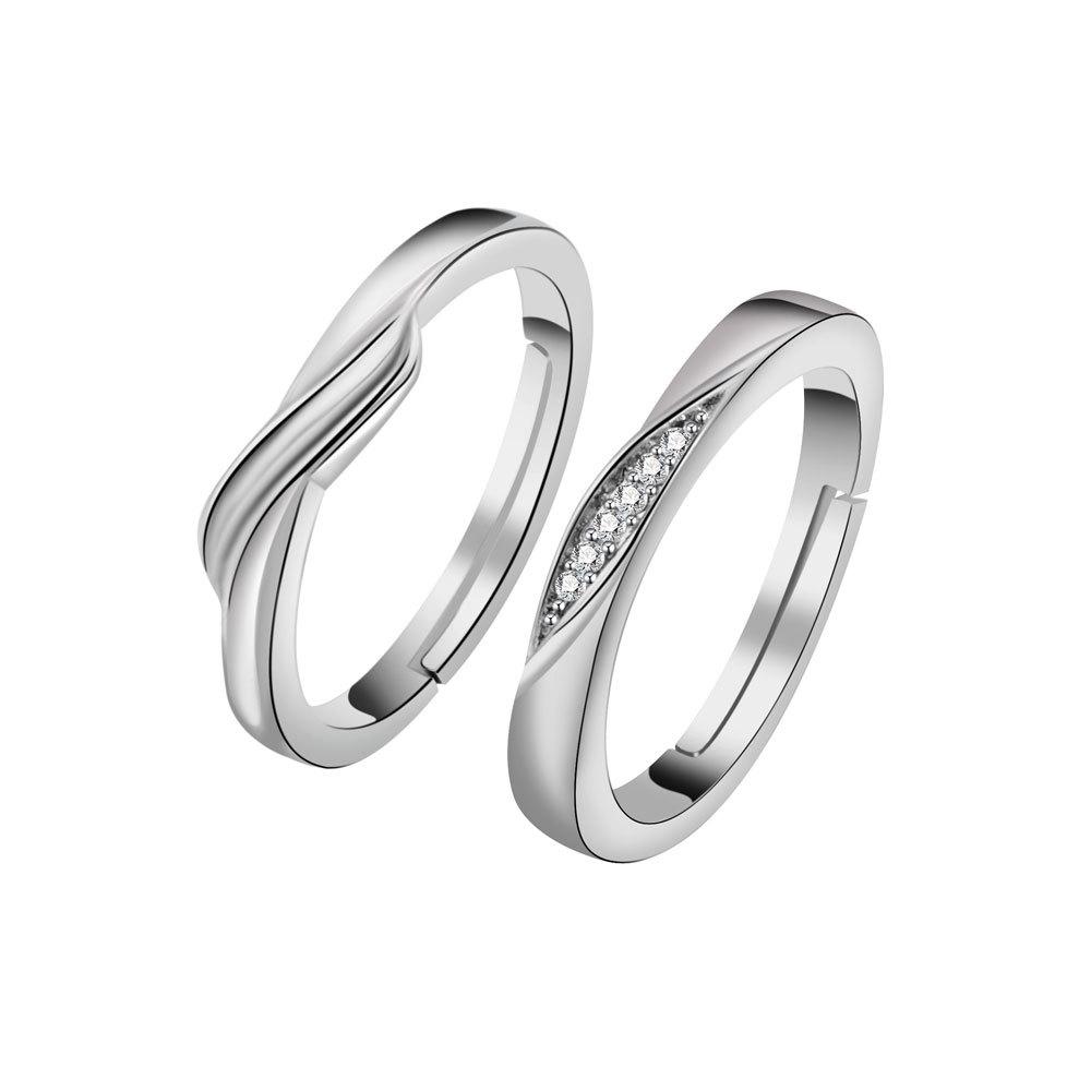 Light Luxury Mobius Strip Couple Rings Open Design Love Token Simple Fashion Men And Women Jewelry