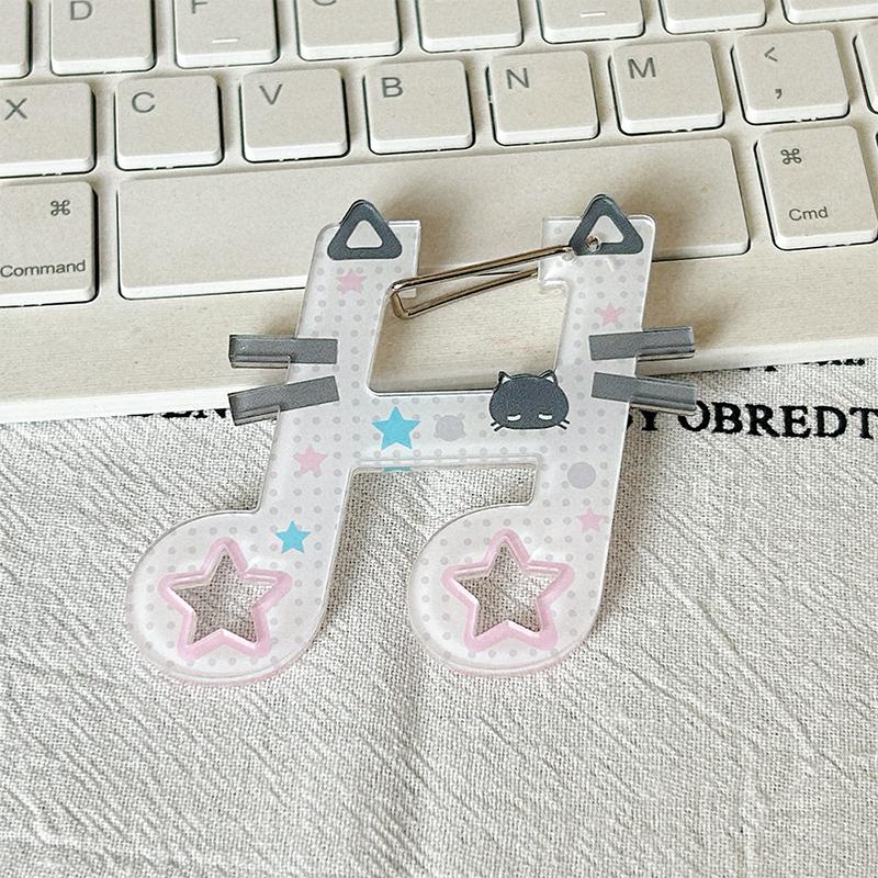 Cartoon Cute Musical Notes Carabiner Ins Acrylic Mobile Phone Pendant Backpack Hanging Handbook Decoration Gifts
