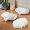 2 Silicone White Soap Dish, Self Draining Soap Holder, Soap Dish for Bathroom Shower Kitchen