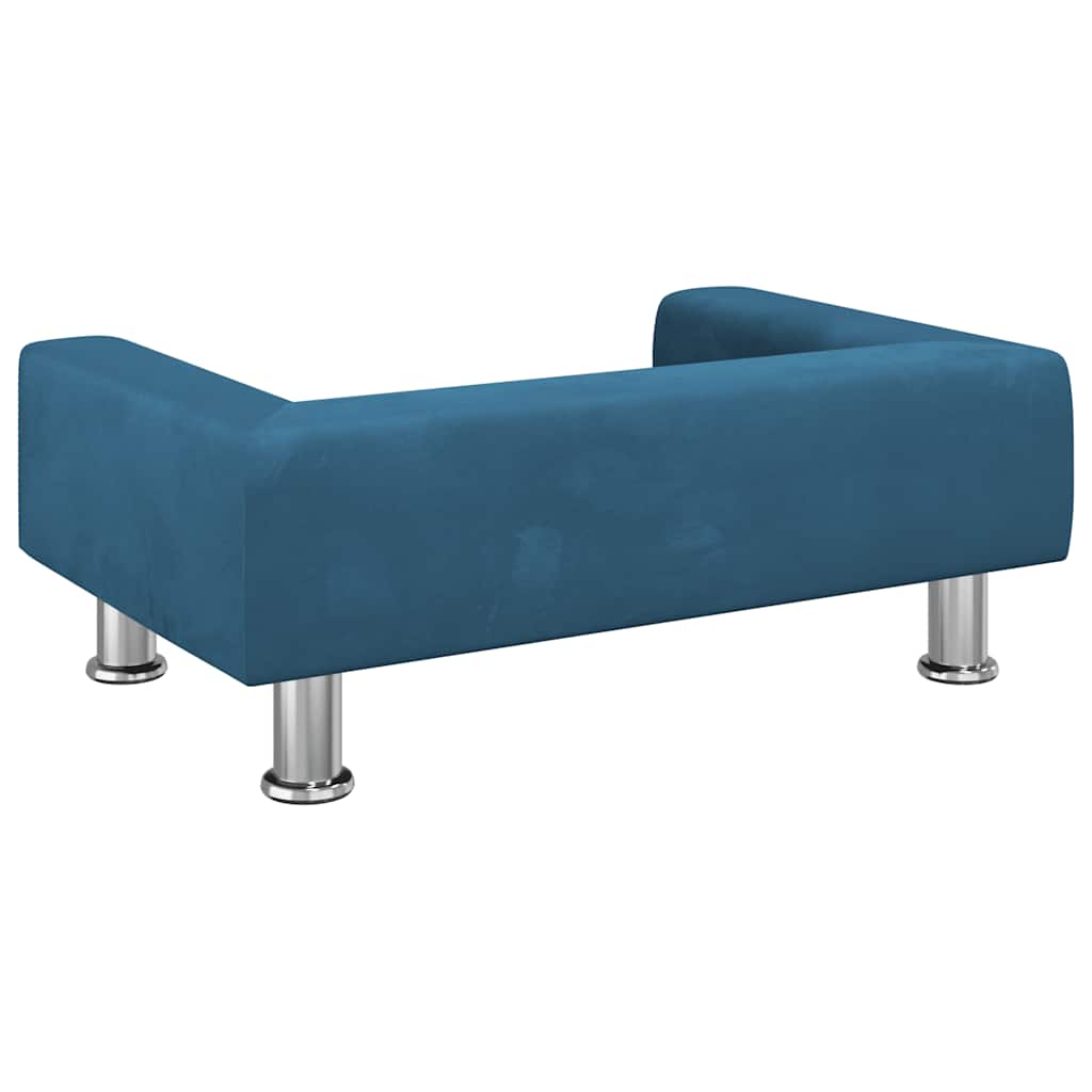 Dog Bed Blue 70x45x26.5 cm Velvet