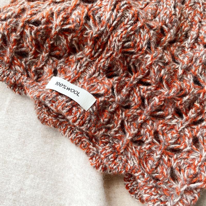 Autumn new fashion 0% all-wool crochet knitted hat women's hollow design bag head wool hat