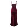 Fall Women's Fashion Sexy Temperament Velvet Pleated Waist Halter Dress