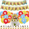 Mprocen Monkey Birthday Anime Party Balloons HAPPY BIRTHDAY Cake Hanging Yellow Balloon Birthday Day Decorations, Decorations, Set, Banner, Garland,