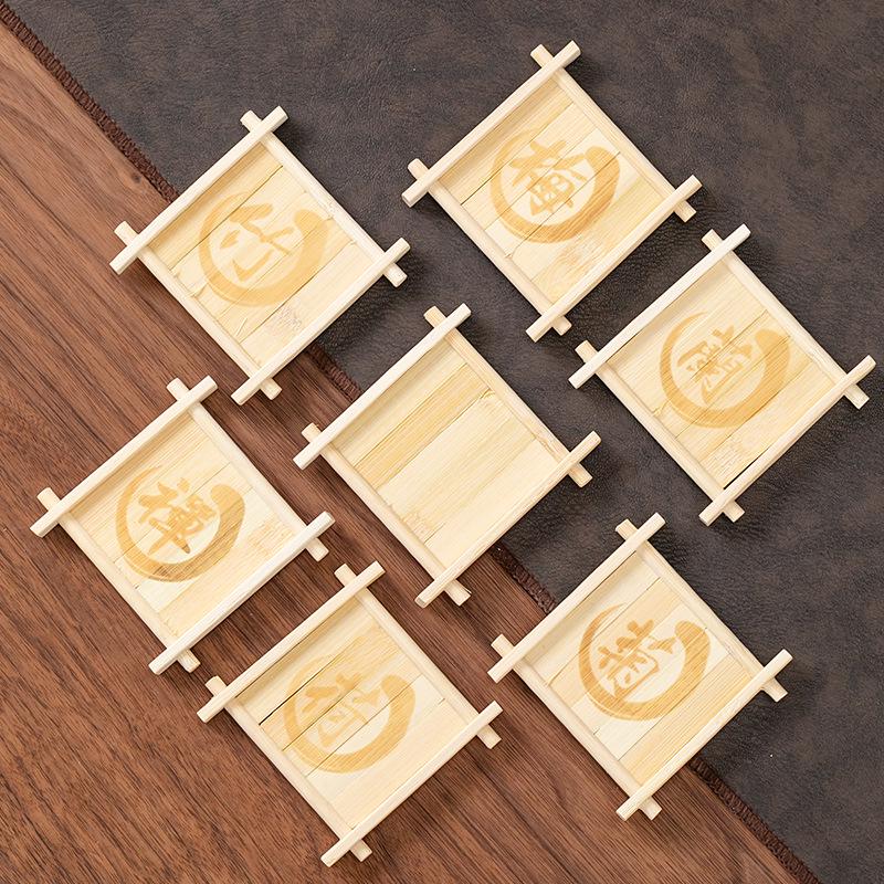 Bamboo Coaster & Decorative Tea Cup Tray