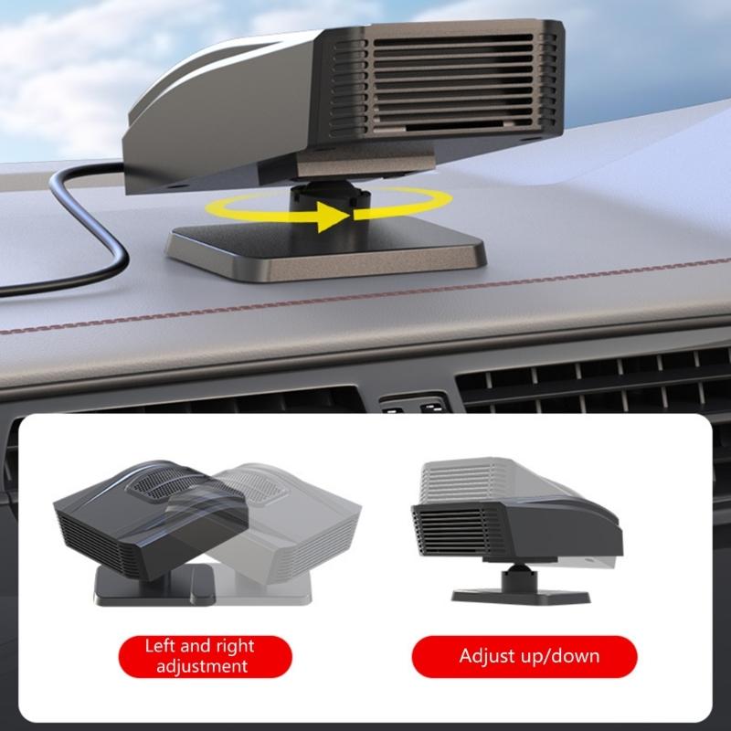 Car Defroster Demister 12V/24V Electric Heater Fan Self Adhesive Windshield Defogger Car Accessories Angle Adjustable