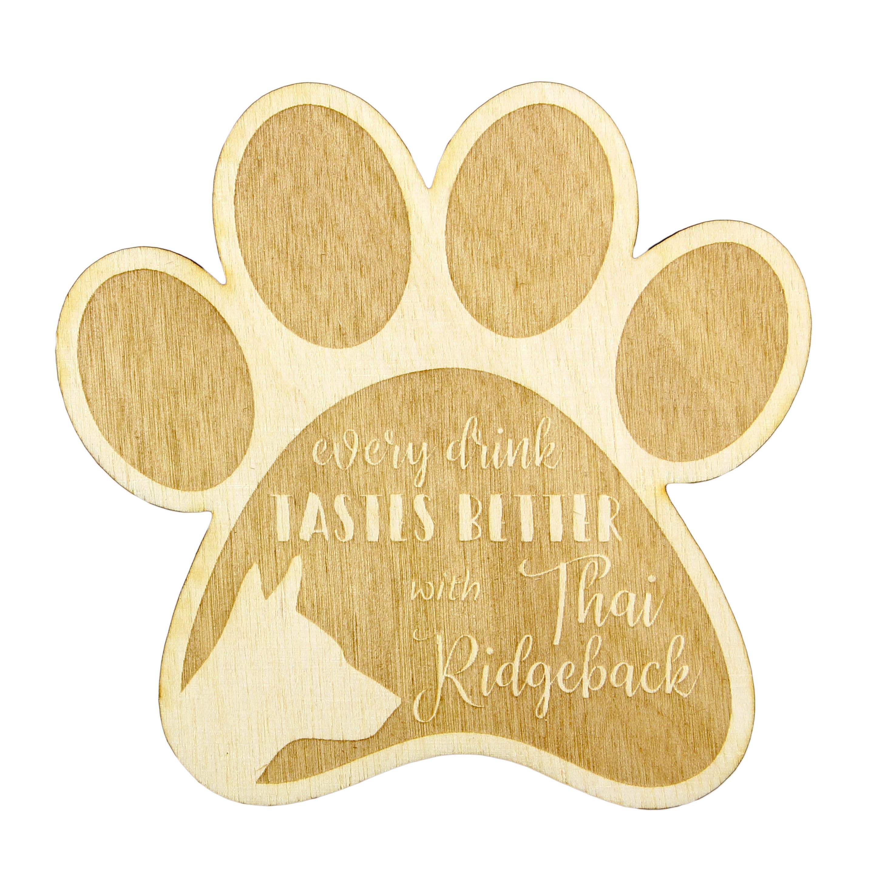

Thai Ridgeback - Mug coaster, engraved coaster with dog, gift for dog lover by Art-Dog brand