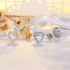 Elegant S925 Sterling Silver Needle Earrings with Micro-paved Zircon Heart Studs - Fresh Women's Fashion Jewelry.