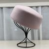 High Quality% Wool Fashion Medicine Box Hat French Top Hat Women's Basin Hat Three-dimensional Beret Elegant Flight Attendant Hat