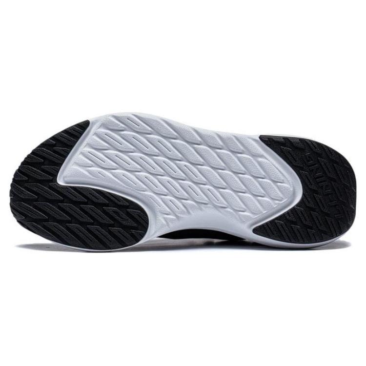 Li Ning SOFT GO Slip Resistant, Abrasion Resistant, Breathable Low top Casual Shoes Women's Black White AGLT126-2