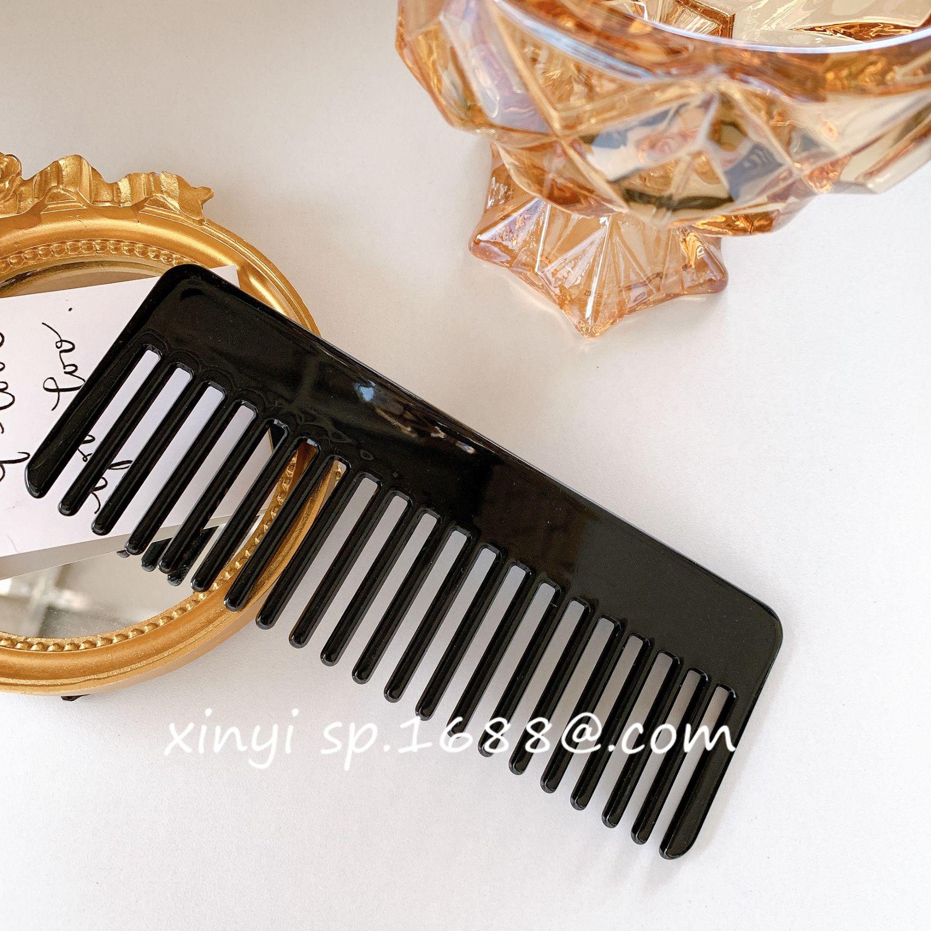 Korean Style Acetate Hair Comb and Clip Set - Elegant & Hollow Design for Adults