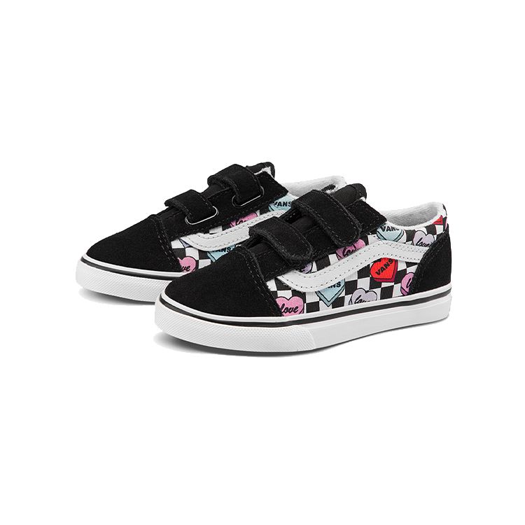Vans Old Skool Low Top Walking Shoes Baby Shoes Black White Red VN000D3YABY