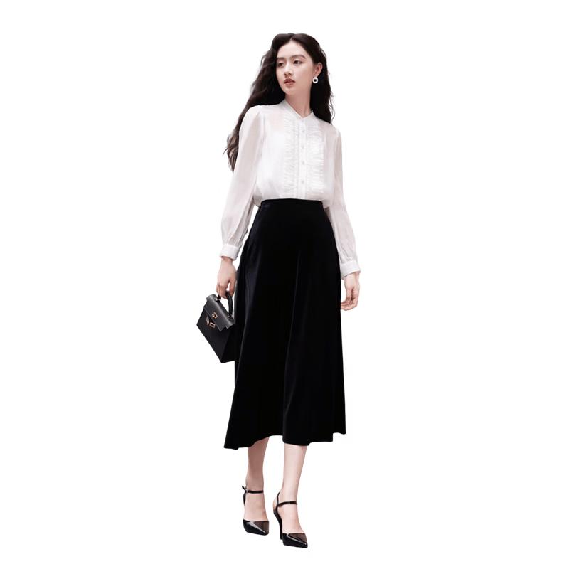 

Xiangying Women s Stand Collar Long Sleeve Blouse L