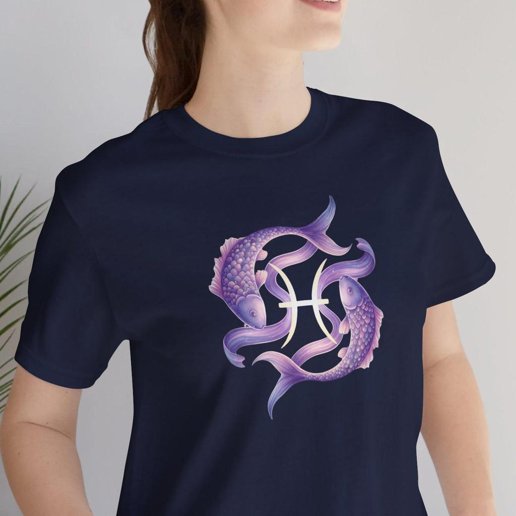 Pisces Zodiac Sign T shirt, Koi Fish Astrology Tee, Horoscope Constellation Shirt, Birthday Tee Gift for Pisces