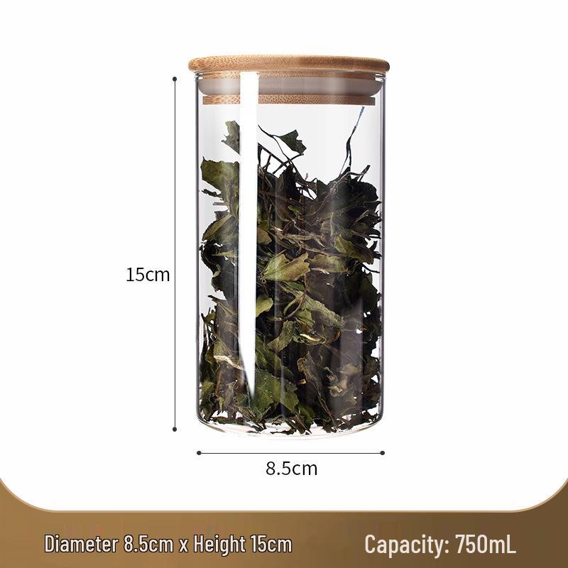 Transparent Sealed Glass Jar for Grains, Cereals, Dried Fruits, Tangerine Peel, and Tea.