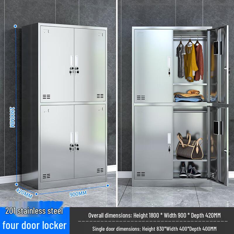 WEZHO 201 Stainless Steel 6-Door Flat Top Staff Locker