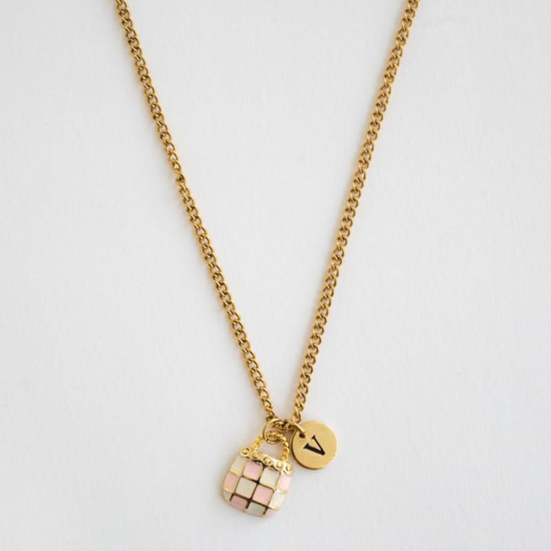 MERRYMOTIVE Holy twinkle initial gold chain necklace