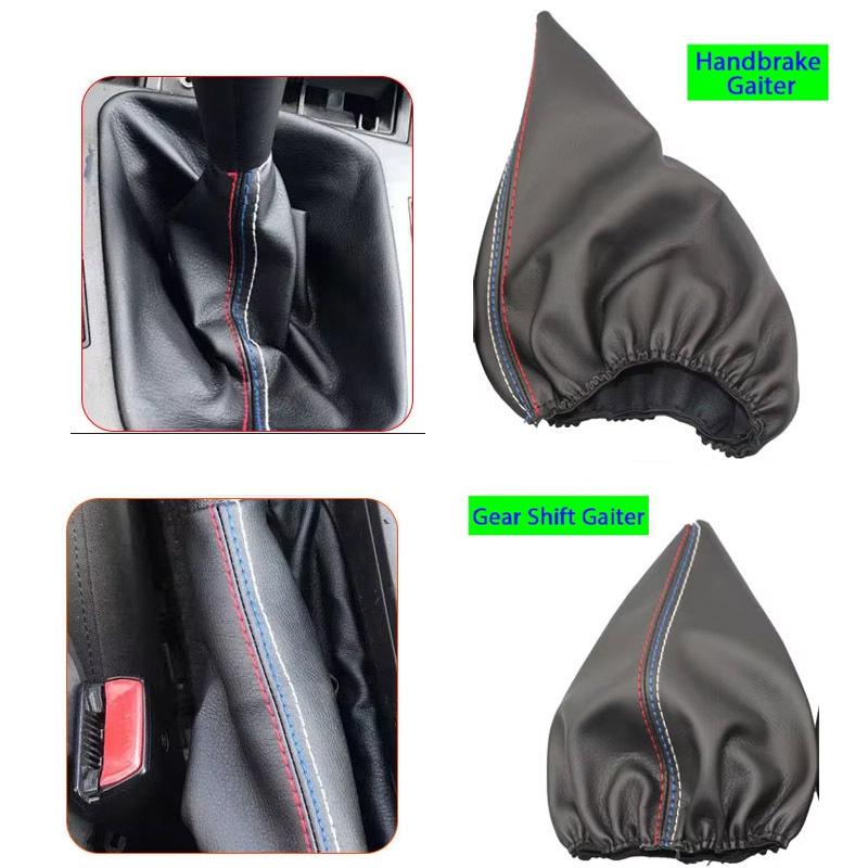 HQ Car Shift Gear Stick Dust-proof Cover for BMW E30 E36 E34 E46 Z3 Manual Models Handbrake Handle Faux Leather Cover