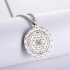 Dawapara Sri Yantra Mandala Sacred Geometry Pendant Necklace Chakra Energy Necklace Meditation Spiritual Jewelry Stainless Steel