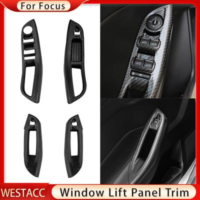 4 Stück/ser Auto-Fensterheber-Panel-Rahmen-Dekorationsabdeckungs-Ordnungsaufkleber für Ford Focus 3 MK 3 2015 2016 2017 2018